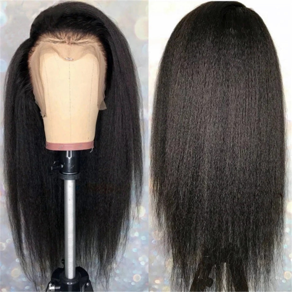 Wig Mid-Point Black Long Straight Hair High Temperature Silk Fluffy Wig Wig Mid-Point Black Long Straight Hair High Temperature Silk Fluffy Wig